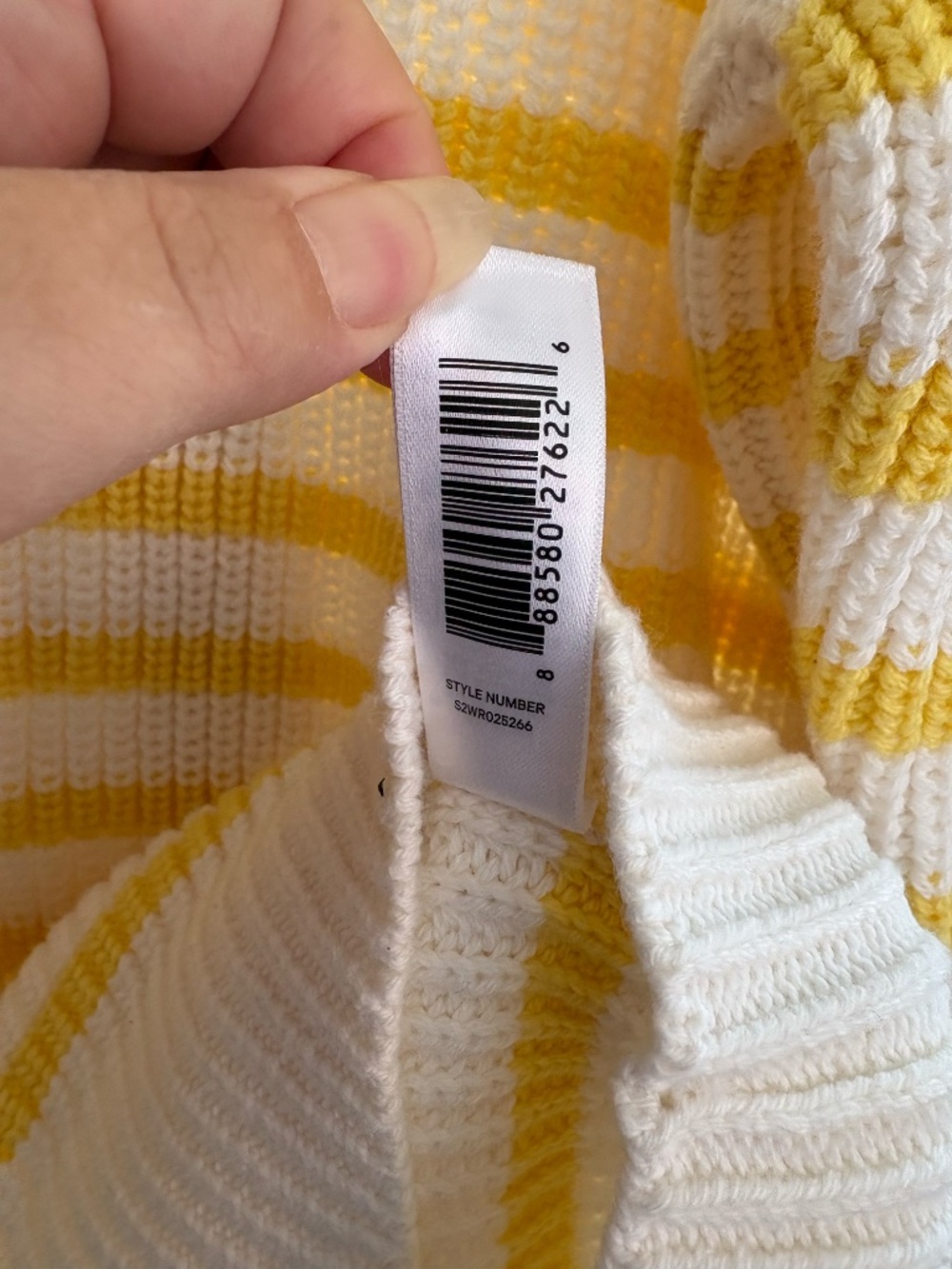 oJe Fresh Breton Stripe Sweater Ivory Yellow Shoulder Buttons XL - Picture 7 of 9
